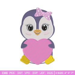 Penguin love embroidery design, Penguin embroidery, Embroidery file, Embroidery shirt, Emb design, Digital download