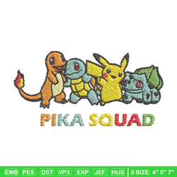 Pika squad embroidery design, Pokemon embroidery, Anime design, Embroidery file, Digital download, Embroidery shirt