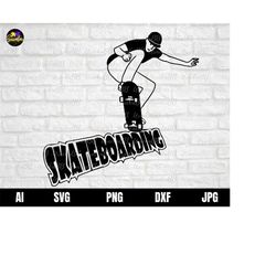 Jumping Skateboard SVG, Skating Svg, Skateboarding SVG, Skateboard Clipart, PNG, Skateboard svg, Sports svg, Png, Vector
