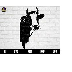 Big Cow Head Svg, Cow Head Svg, Cow Svg, Cow Face Svg, Animal Svg, Dairy Cow Svg, Cow Silhouette, Cow Vector Instant Dow