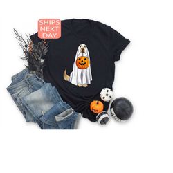 Halloween Ghost Dog Shirt, Funny Halloween Shirt, Golden Retriever Ghost Shirt, Golden Retriever Halloween Shirt, Hallow