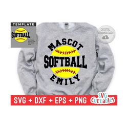 softball svg - softball template - svg - eps - dxf - png - silhouette -  cricut cut file - 0046 - softball team - digita
