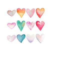 Watercolor Hearts PNG Clipart Set Soft Watercolor Hearts For Cardmaking, Wall Art, Crafting. Perfect for Weddings and Va