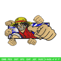 Luffy Punch embroidery design, One Piece embroidery, embroidery file, anime design, anime shirt, Digital download