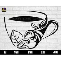 Floral Coffee Cup Svg, Coffee Cup Svg, Love Coffee Svg, Coffee Svg, Cup With Flowers Svg, Floral Mug Svg, Coffee Lover S