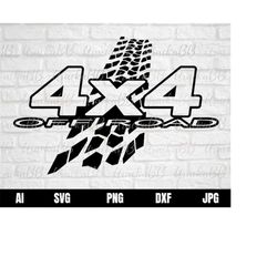 4X4 Svg Four By Four Logo Off-road Rally Car Truck Racing SGV Vector Instant Download Ai / svg / png Cut Design