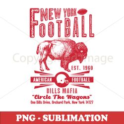 Buffalo Bills - Vintage NY Football Est 1960 - Bills Mafia PNG Sublimation Download