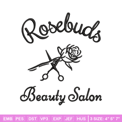 Rosebudes embroidery design, Beauty salon embroidery, Emb design, Embroidery shirt, Embroidery file, Digital download