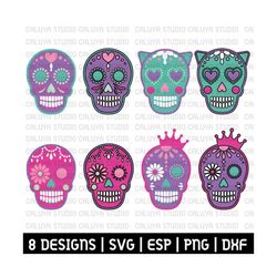 Princess Sugar Skull SVG (layered), EPS, PNG & Dxf | circuit | cameo silhouette studio | cutting machine | vinyl decal |