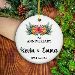 1 year anniversary gift for boyfriend, personalized anniversary ornament, 1st year anniversary gifts