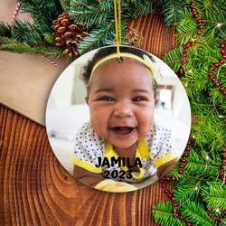 babys first christmas ornament, personalized baby ornament, custom baby boy girl name