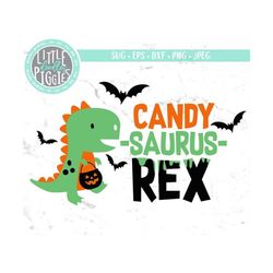 candy saurus rex svg png cut file, halloween dino svg, dinosaur candy clipart, trick or treat dinosaur print file