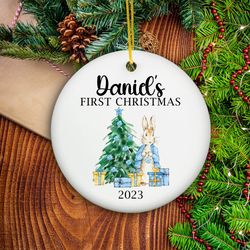 babys first christmas ornament, personalized first christmas boy ornament, custom baby boy ornament 2023