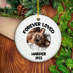 Cat Memorial Ornament, Pet Ornament, Personalized Cat Loss Gift