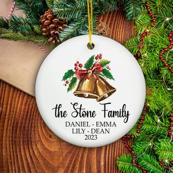 Christmas Ornament With Family Names, Personalized 2023 Christmas Keepsake, Custom Holiday Ornament