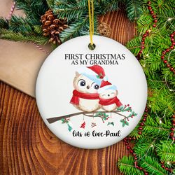 First Christmas As Grandparents Ornament, Personalized Grandparent Keepsake, Christmas Gift 2023