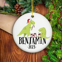 Personalized Dinosaur Christmas Ornament, Cute Boys Christmas Ornament, Christmas Tree Decoration Gift
