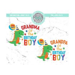 Grandma and Grandpa Dinosaur Birthday PNG, JPEG, for Sublimation,  Matching Print File