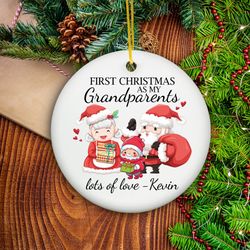 Personalized Grandparent Keepsake, First Christmas As Grandparents Ornament, Christmas Gift 2023