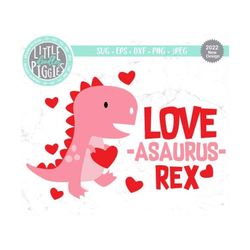 Loveasaurus Svg Eps Png Cut File, Girl Valentine Dinosaur, Pink Dino Valentines Day Printable