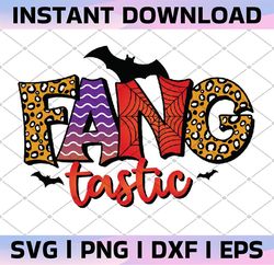 Fangtastic PNG, Fantastic Bat Halloween Plaid Clipart PNG Digital Download Sublimation Design