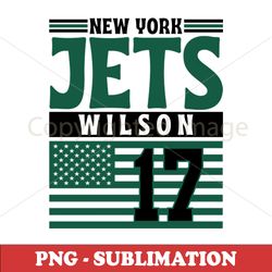NFL New York Jets Wilson 17 American Flag Football - Premium Sublimation PNG Digital Download File