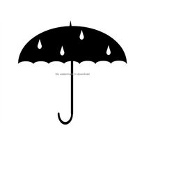 Umbrella Svg Cut Files, Rain Svg Clipart Image, Rain Drops Cutting Svg, Raindrops Dxf File, Umbrella Png Clipart, Umbrel
