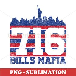 Bills Mafia 716 - Vintage Style Sublimation PNG Digital Download - Show Your Team Loyalty in Retro Fashion