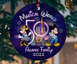 Personalized Disney 50th Anniversary Ornament, Wdw 50th Anniversary, Disneyworld Ornament