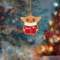 Personalized Baby Yoda Gingerbread Ornament, Disney Gingerbread Ornament, Baby Yoda Christmas Ornament