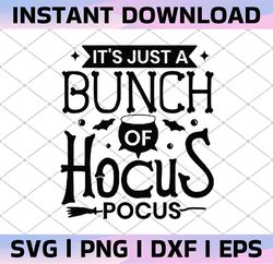 It's Just A Bunch Of Hocus Pocus SVG, Funny Halloween Svg, Hocus Pocus Svg, Svg Dxf Eps Png, Silhouette, Cricut, Digital