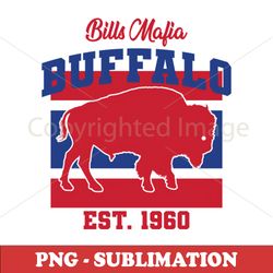 Buffalo Bills PNG Digital Download - Bills Mafia Sublimation Art - Celebrate the Legacy of Buffalo Football Est 1960