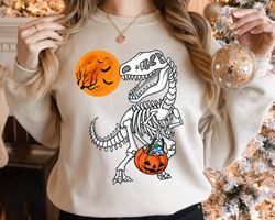 For Boys Kids Dinosaur Skeleton T rex Scary Sweatshirt and Hoodie, Spooky Saurus Rex Sweatshirt , Dinosaur Halloween Swe