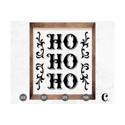 Vintage Christmas Sign SVG Cutting File for Cricut, Cameo Silhouette, Glowforge | Farmhouse Design | Ho Ho Ho Santa Cutt