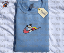 NIKE X Mickey Mouse Cartoon Embroidered Sweatshirt, Brand Character Cartoon Embroidered Sweatshirt, Custom Cartoon Embroidered Crewneck,         Beautiful Cartoon Character Embroidered