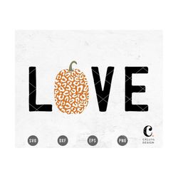 Love Leopard Pumpkin SVG Cuttable File for Cricut, Cameo Silhouette | Fall, Autumn, Thanksgiving Design | Wall Sign Maki