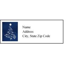 Address Label Template Editable Printable PDF Download Blue Christmas Tree Return Label, Make All At Once or Individuall