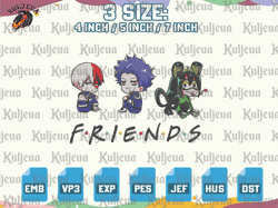 Friends Anime Embroidery, Academy Anime Embroidery FIles, Hero Anime Embroidery, Embroidery Patterns, Instant Download