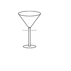 Martini Glass Svg Cut File, Martini Glass Dxf Clipart, Martini Glass Png Clipart Image File, Martini Glass Silhouette Sv