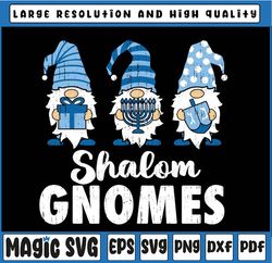 Shalom Gnomes Menorah Dreidel Chanukah Jewish Happy Hanukkah svg png, Shalom Gnomes svg, Menorah Hanukkah svg, Hanukkah