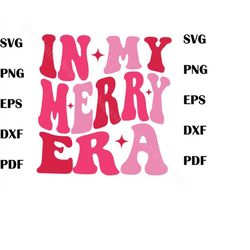 Retro Christmas In My Merry Era SVG Cutting Digital File, Merry Xmas Svg