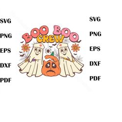 Boo Boo Crew Horror Nurse Pumpkin SVG, Spooky Vibes Svg, Boo Svg