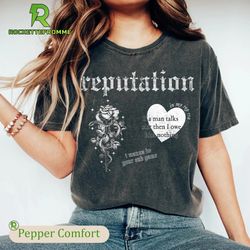 Comfort Colors Reputation In My Era Shirt, Reputation Merch, Taylor Swiftie T-Shirt, Rep Snake Flower Shirt, Eras Tour O