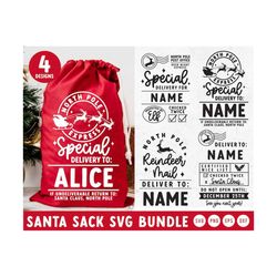 Retro SANTA SACK SVG | Personalized Santa Bag svg | North Pole svg | Christmas Bag svg | Special Delivery svg | Cricut,