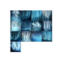 dreamy blue shimmer backdrops - digital download for stunning photoshoots, digital art and design set 2