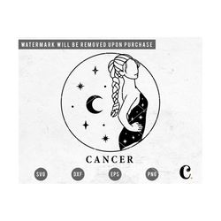 Cancer Zodiac Sign SVG Cutting File for Cricut, Cameo Silhouette | Astrology, Horoscope, Constellation, Mystical Goddess