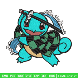 Squirtle embroidery design, Pokemon embroidery, Anime design, Embroidery file, Embroidery shirt, Digital download
