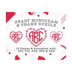 Heart Shaped Monogram SVG Cut File | Valentine Monogram Font | Wedding Monogram Vector File | Monogram For Cricut & Came