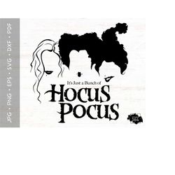 It's Just a Bunch of Hocus Pocus Svg, Sanderson Sisters png, Halloween Svg, Witch SVG, Cricut, png, jpg, svg, dxf, eps,