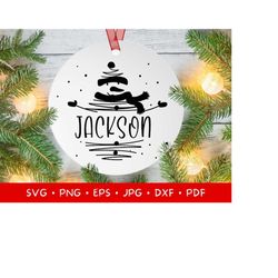 Ornament svg, Christmas SVG, Christmas Snowman Monogram SVG, Personalized Christmas Svg, Cricut Cut Files, png, jpg, pdf
